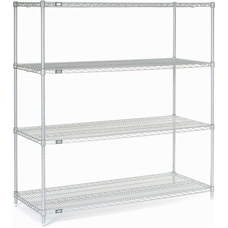 GLOBAL EQUIPMENT Nexel    4 Tier Shelving Starter Unit, Solid Galvanized Steel, 36"Wx18"Dx63"H 189910